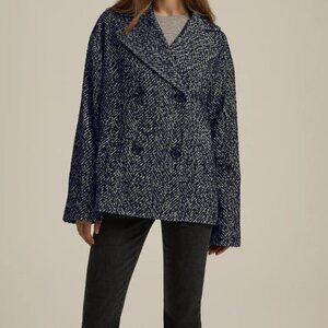 Favorite Daughter Peacoat Oversized Herringbone Navy XL‎